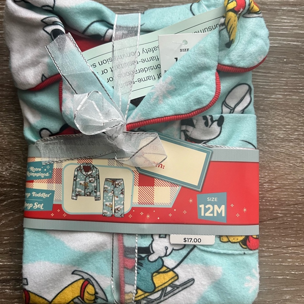 Disney 100 Holiday Toddler 2-piece flannel sleep set.  Various sizes.  NWT